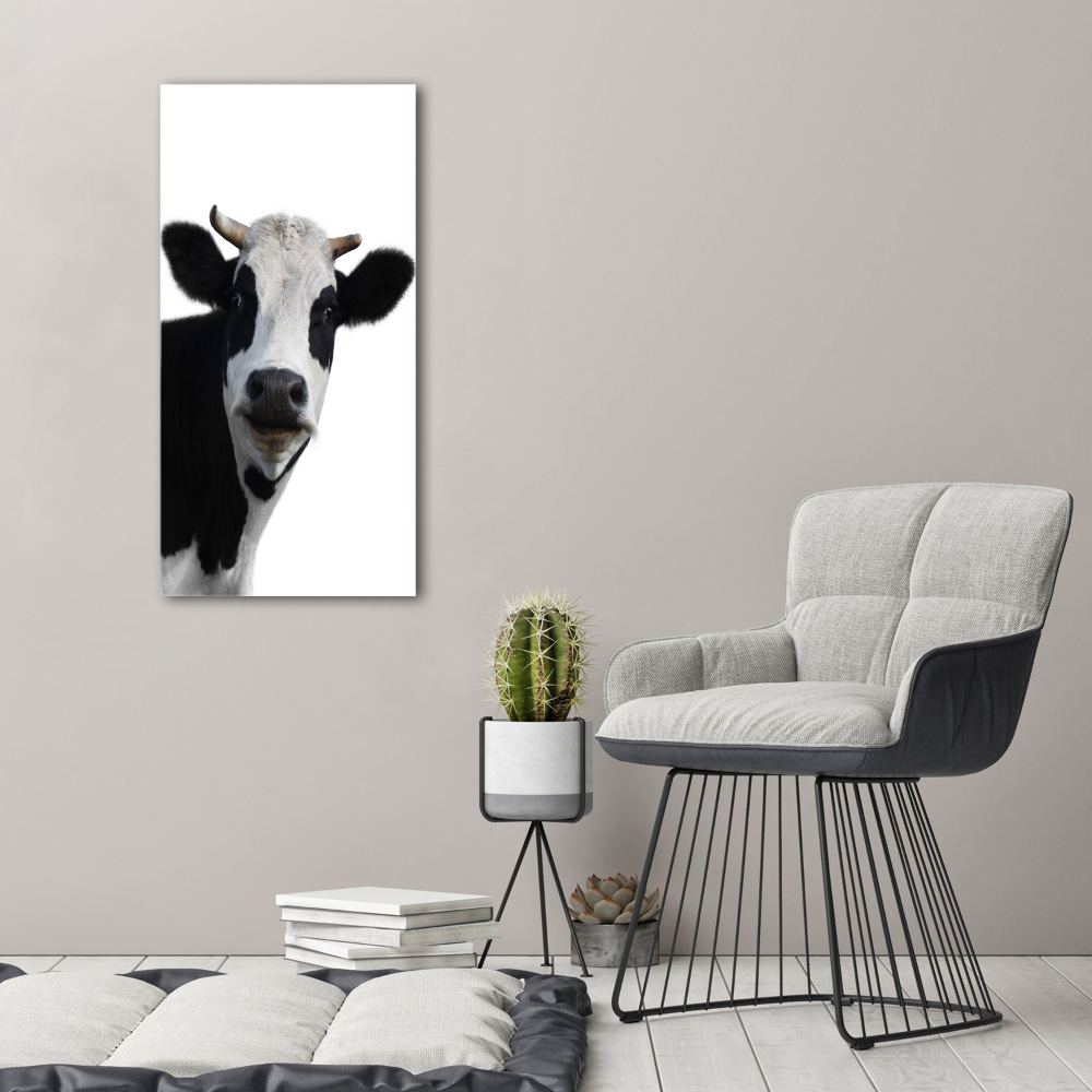 Vertikální Foto obraz sklo tvrzené Flekatá kráva