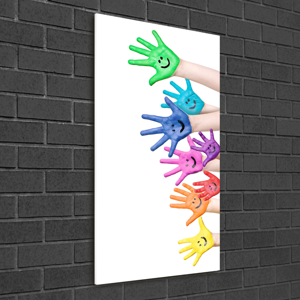 Vertikální Foto-obraz na skle Pomalované dlaně