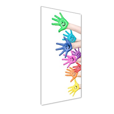 Vertikální Foto-obraz na skle Pomalované dlaně