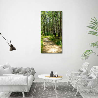 Vertikální Foto obraz sklo tvrzené Břízový les
