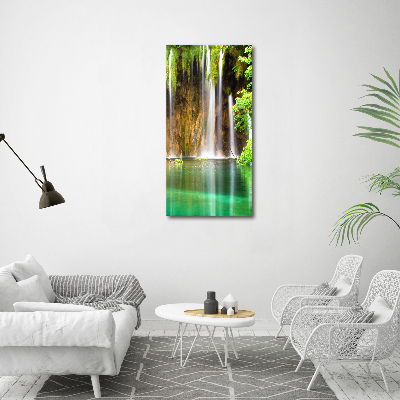 Vertikální Fotoobraz na skle Plitvická jezera