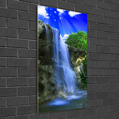 Vertikální Foto-obrah sklo tvrzené Vodopád