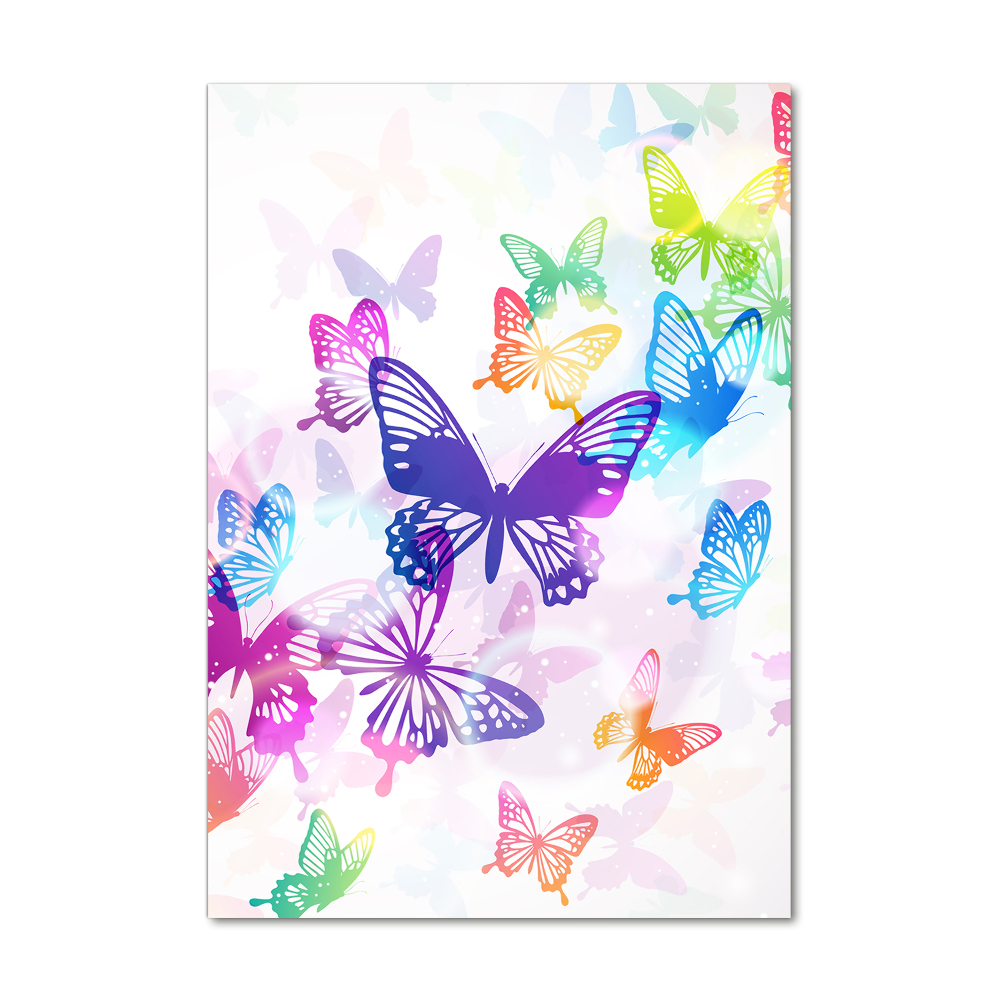 Vertikální Foto obraz skleněný svislý Barevní motýli