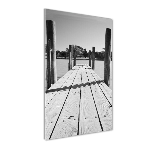 Vertikální Foto obraz fotografie na skle Dřevěné molo