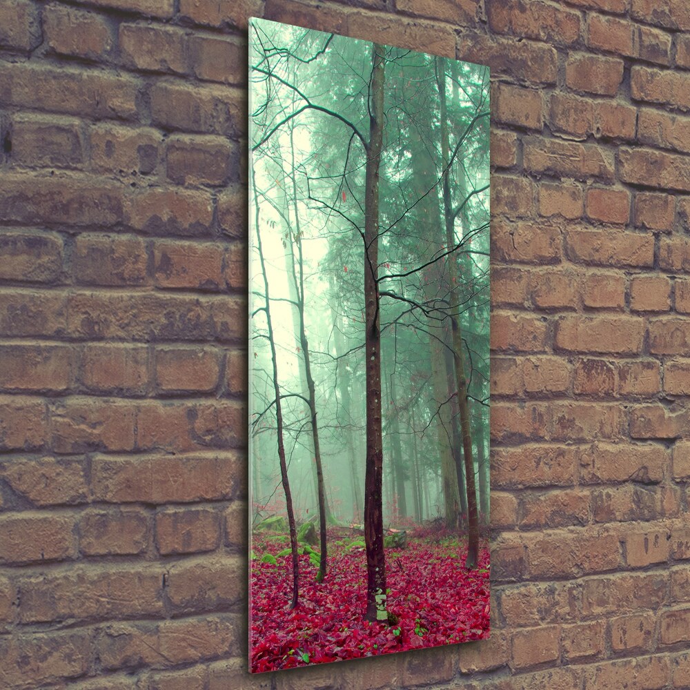 Vertikální Foto obraz sklo tvrzené Les na podzim