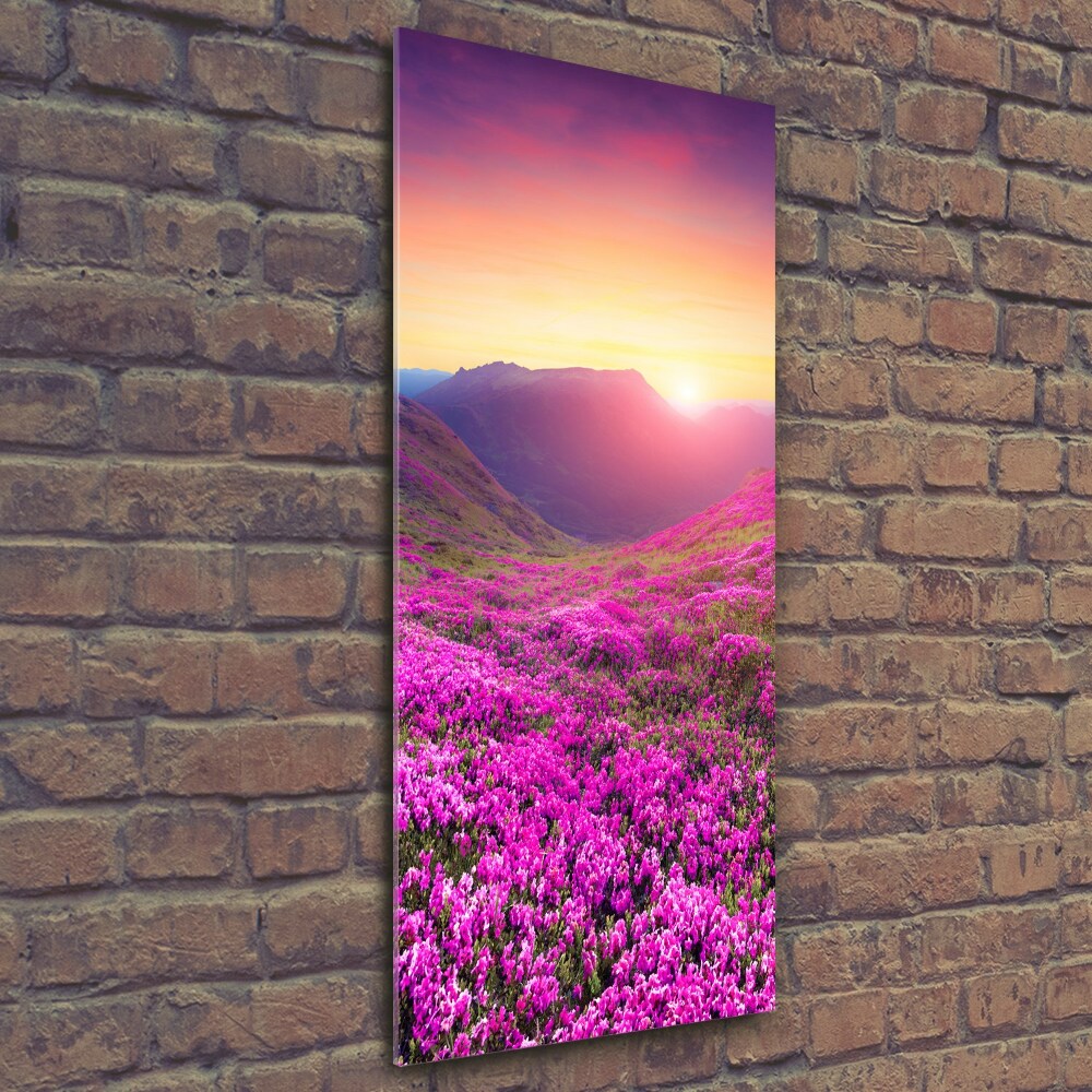 Vertikální Foto obraz skleněný svislý Hory rododendrom