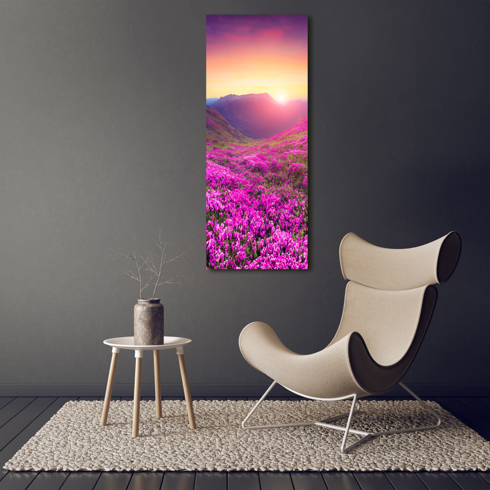 Vertikální Foto obraz skleněný svislý Hory rododendrom