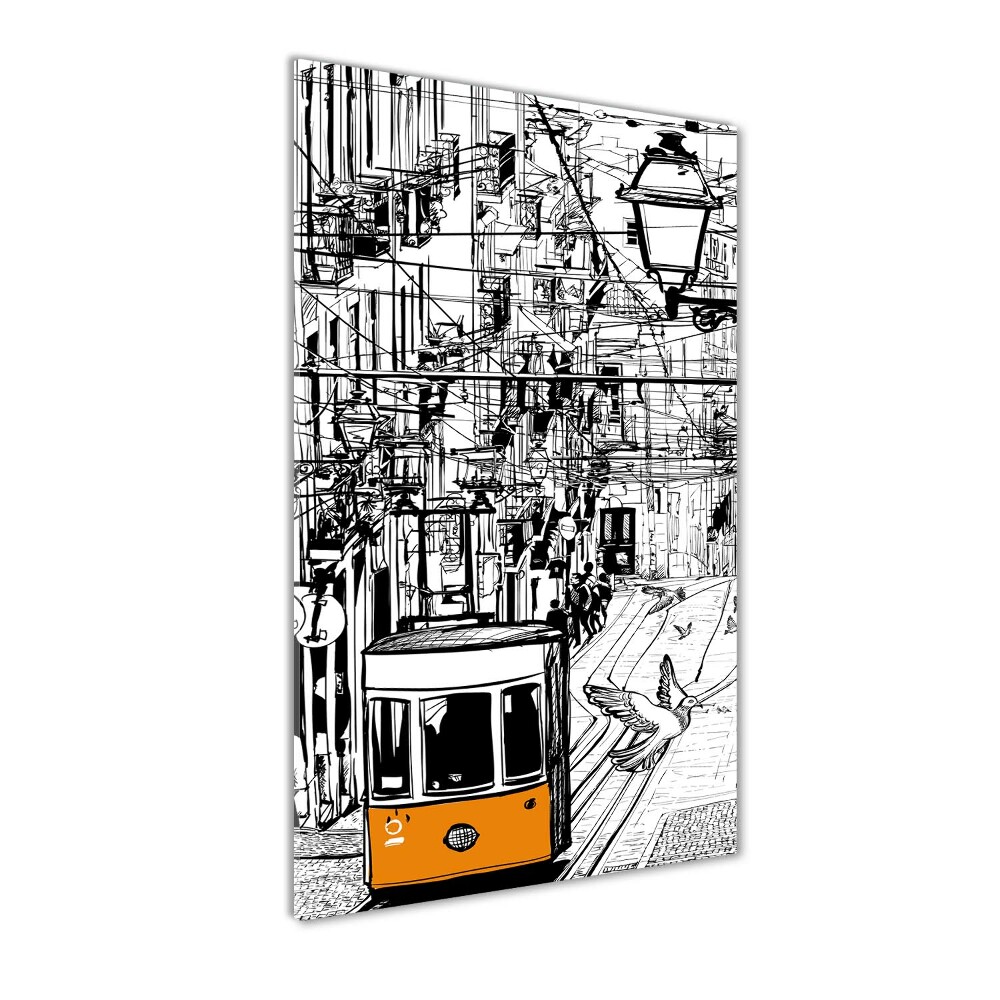 Vertikální Fotoobraz na skle Tramvaj Lisabon
