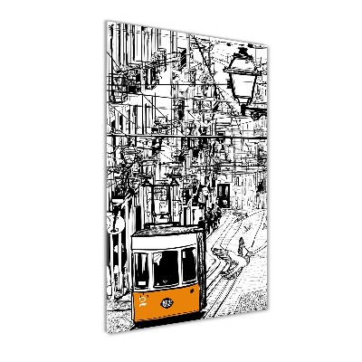 Vertikální Fotoobraz na skle Tramvaj Lisabon
