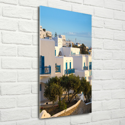Vertikální Foto obraz fotografie na skle Mykonos Řecko