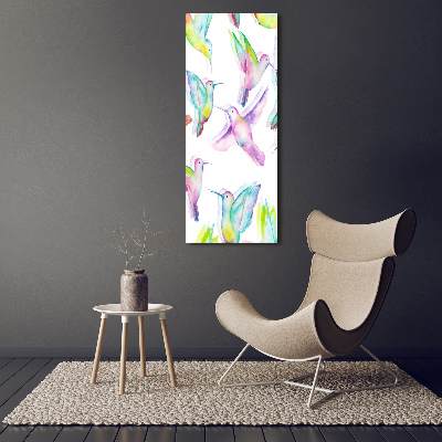 Vertikální Foto obraz skleněný svislý Barevní kolibříci