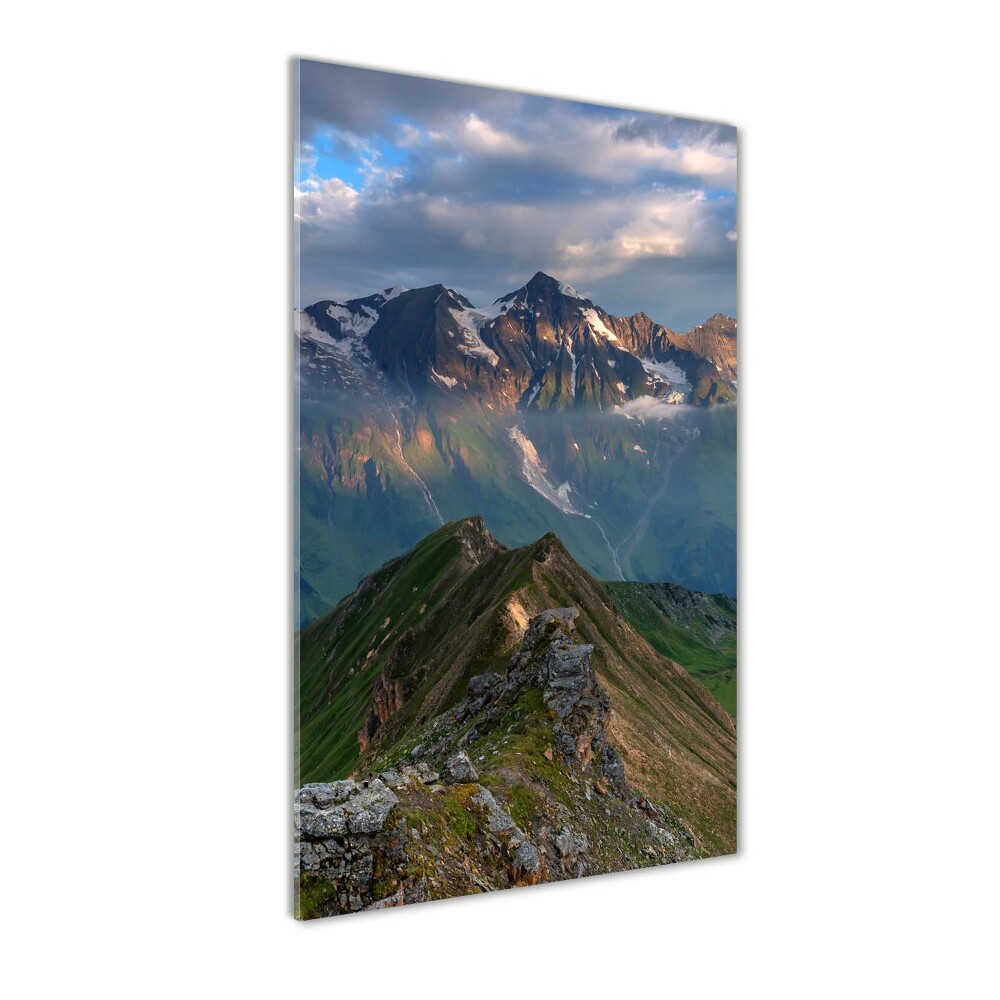 Vertikální Fotoobraz na skle Horské vrcholy