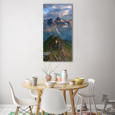 Vertikální Fotoobraz na skle Horské vrcholy