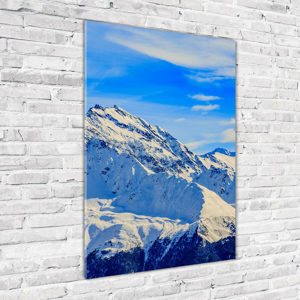 Vertikální Foto obraz sklo tvrzené Hory zima