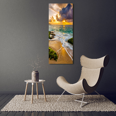 Vertikální Fotoobraz na skle Západ slunce moře