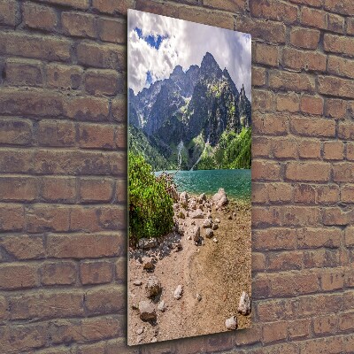 Vertikální Foto obraz skleněný svislý Jezero v horách