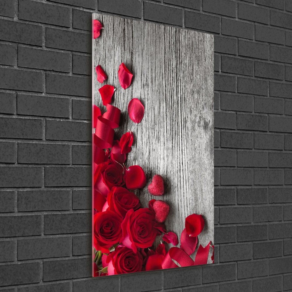 Vertikální Foto obraz sklo tvrzené Červené růže