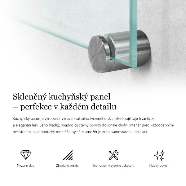 Panel za kuchyňskou linku průhledný