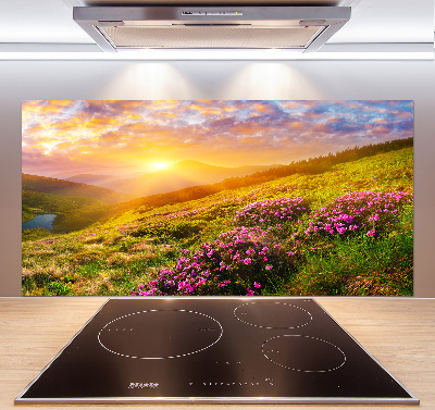 Panel do kuchyně Západ slunce hory
