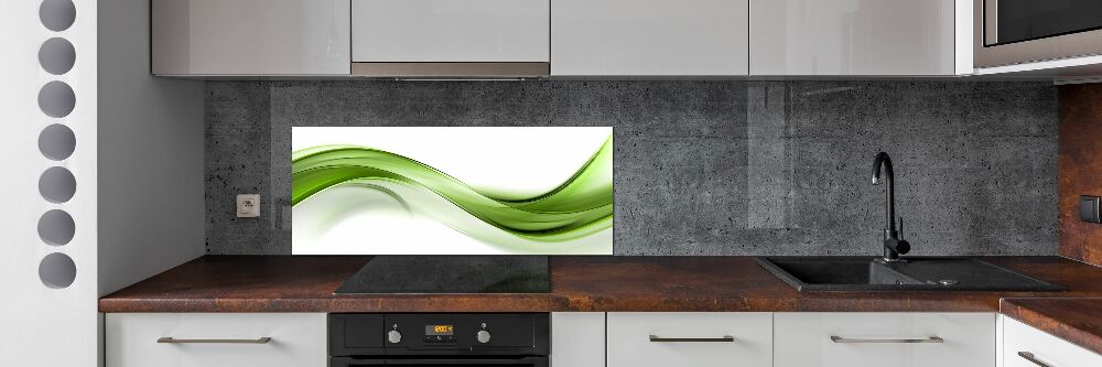 Dekorační panel sklo Zelená vlna