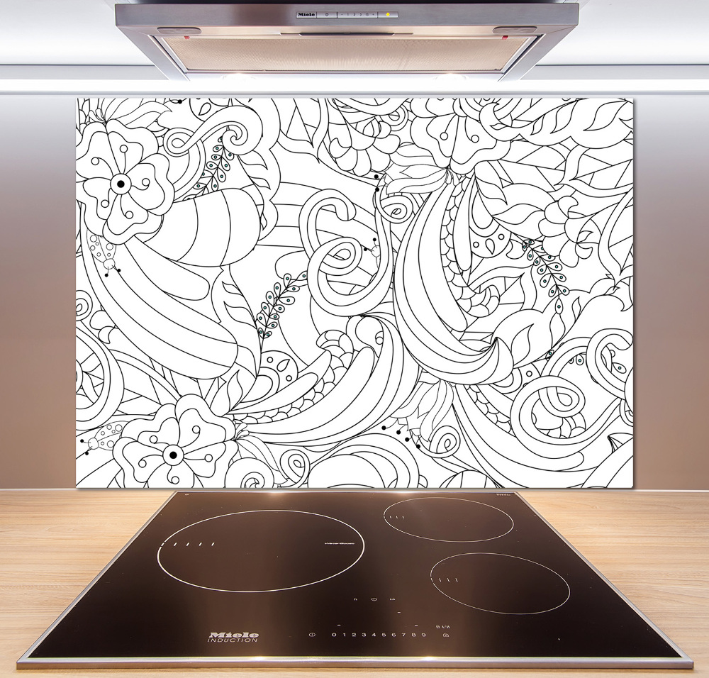 Skleněný panel do kuchynské linky Ornamenty