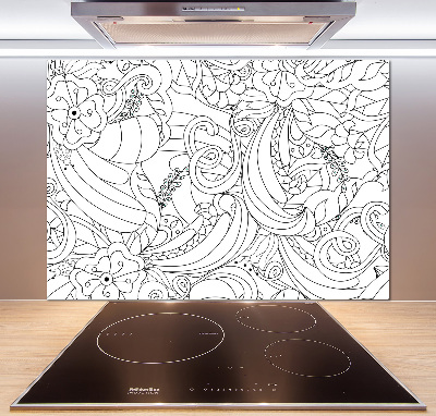 Skleněný panel do kuchynské linky Ornamenty