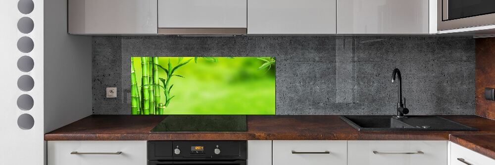 Skleněný panel do kuchyně Bambus