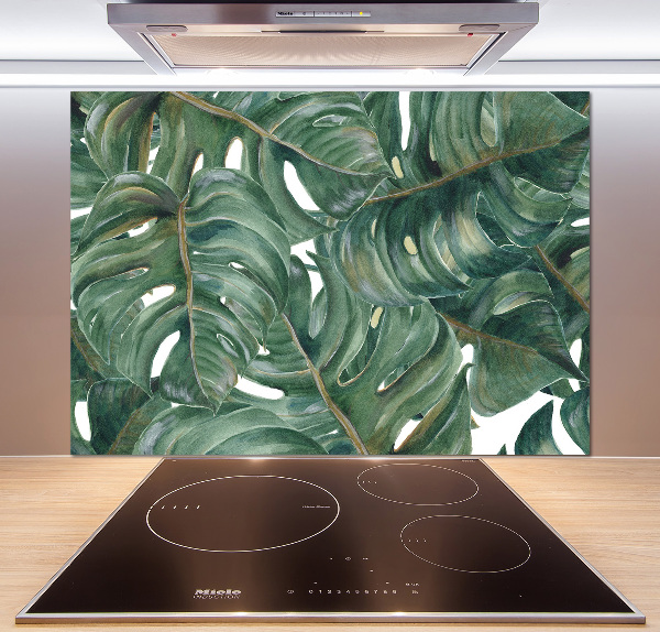 Skleněný panel do kuchynské linky Monstera