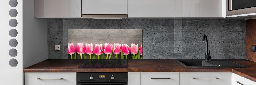Panel do kuchyně Růžové tulipány