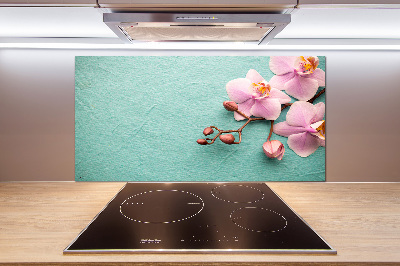 Skleněný panel do kuchynské linky Orchidej