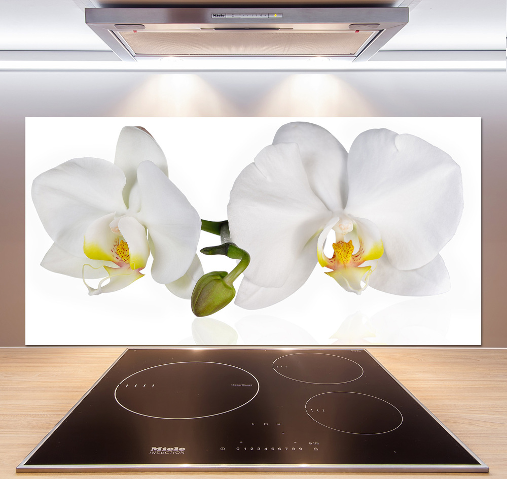 Skleněný panel do kuchynské linky Orchidej