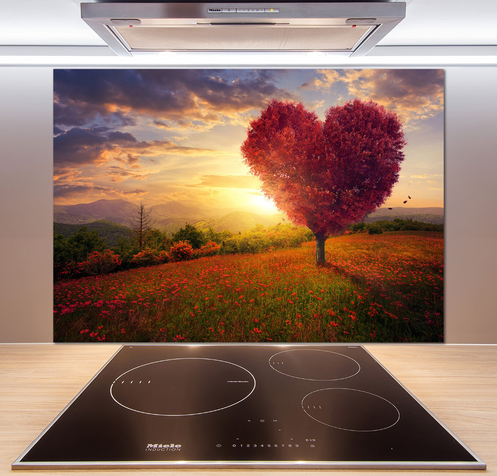 Panel do kuchyně Strom pole srdce