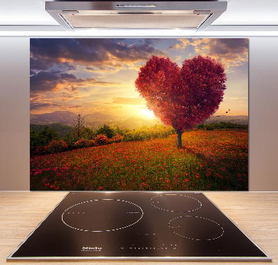 Panel do kuchyně Strom pole srdce