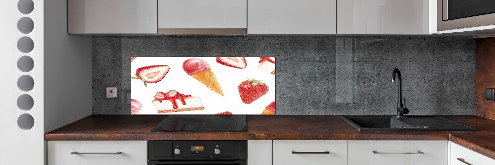 Skleněný panel do kuchyně Dezert