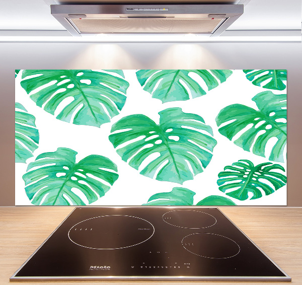 Skleněný panel do kuchynské linky Monstera