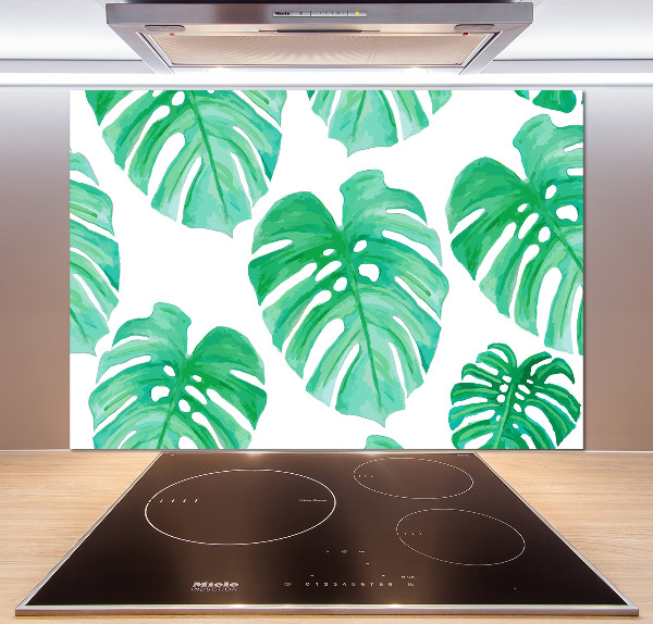 Skleněný panel do kuchynské linky Monstera