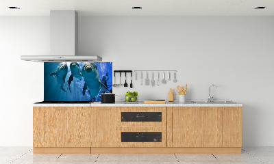 Dekorační panel sklo Tři delfíni