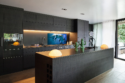 Dekorační panel sklo Tři delfíni