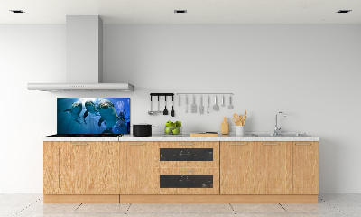 Dekorační panel sklo Tři delfíni