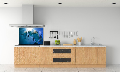 Dekorační panel sklo Tři delfíni