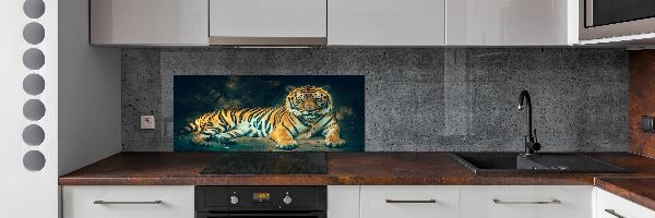 Panel do kuchyně Tygr v jeskyni