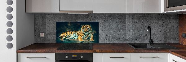 Panel do kuchyně Tygr v jeskyni