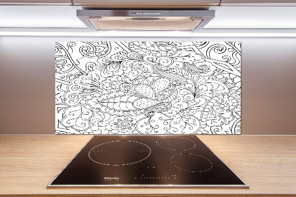 Skleněný panel do kuchynské linky Ornamenty