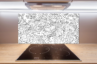 Skleněný panel do kuchynské linky Ornamenty