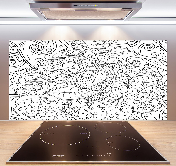 Skleněný panel do kuchynské linky Ornamenty