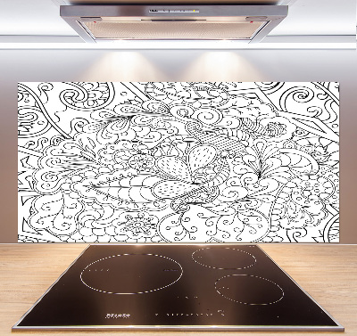 Skleněný panel do kuchynské linky Ornamenty