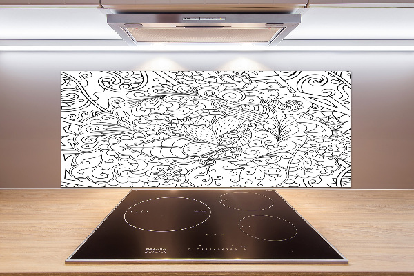 Skleněný panel do kuchynské linky Ornamenty