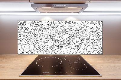 Skleněný panel do kuchynské linky Ornamenty