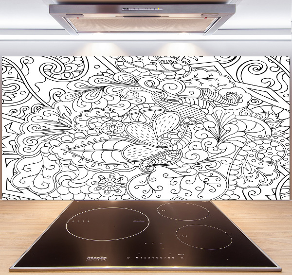 Skleněný panel do kuchynské linky Ornamenty