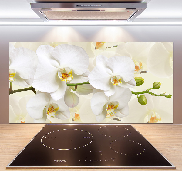 Skleněný panel do kuchynské linky Orchidej